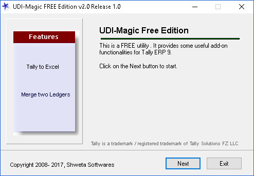 udiMagic Free Edition | Tally to Excel